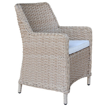 Outdoor Wicker Patio Dining Chair with Cushion