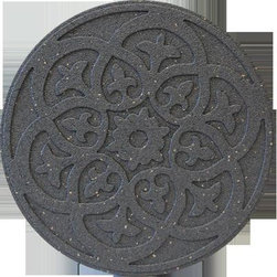 EcoTrend Round Scroll Gray Stepping Stone - Outdoor Decor