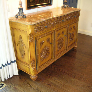 Carved server with granite top