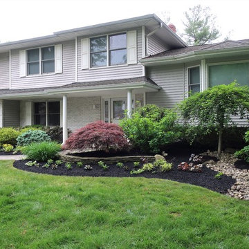 black mulch and annuals