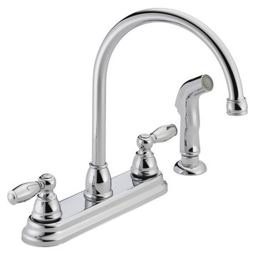 Peerless P299575LF Two Handle Kitchen Sink Faucet, Chrome Finish