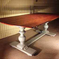 72"L x 42"W Barn Wood Nottingham Trestle Table - Dining Tables
