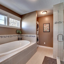 washer dryer in bathroom