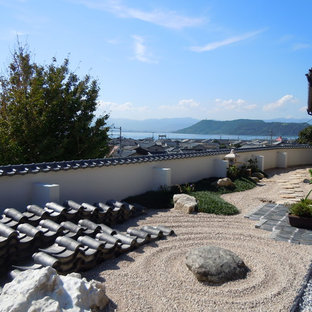他の地域の和風のおしゃれな庭 (日向、天然石敷き) の写真