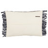 Jaipur Living Honaz Textured Navy/ Ivory Lumbar Pillow, Down Fill