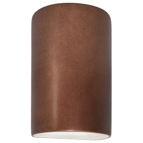 Ambiance, Small Cylinder, Closed Top Wall Sconce, Antique Copper