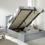 Madrid Wooden Ottoman Bed, Grey, Double
