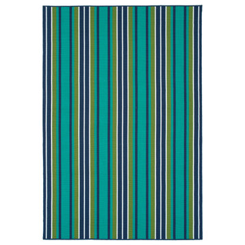 Voavah Teal 4' x 6' Rectangle Area Rug