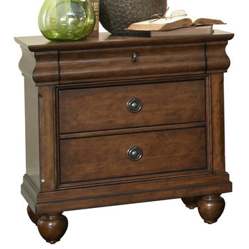 Liberty Furniture Rustic Traditions 3 Drawer Nightstand in Rustic Cherry 589-BR6