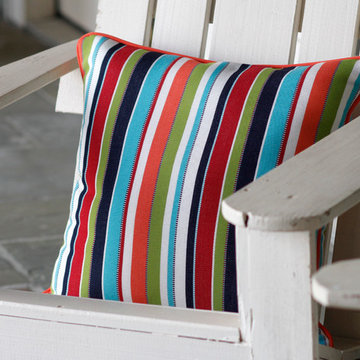 Colorful Striped Custom Outdoor Throw Pillow