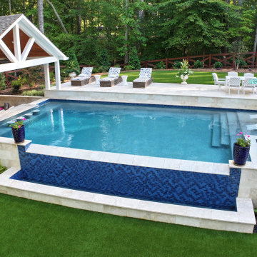 Full Pool Composition with Spa & Pavilion