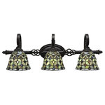 Toltec Lighting - Toltec Lighting 163-DG-9965 Elegant� - Three Light Bath Bar - Elegant? 3 Light Bath Bar Shown In Dark Granite Finish With 7" Crescent Tiffany Glass.Assembly Required: TRUE Shade Included: TRUEDark Granite Finish with Crescent Tiffany Glass *Number of Bulbs:3 *Wattage:100W *Bulb Type:Medium Base *Bulb Included:No *UL Approved:Yes