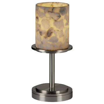 Justice Designs Alabaster Rocks Dakota 1-LT Table Lamp (Short) - Brushed Nickel