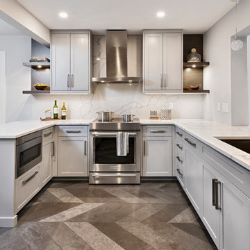 Birkett St. Contemporary Gray Shaker Kitchen