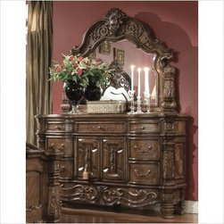 AICO Furniture - Windsor Court Dresser and Mirror Set in Vintage Fruitwood - 700 - Bedroom Products