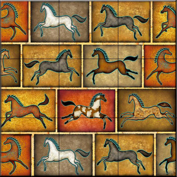 Tile Mural, Southwest Horse 8 by Dan Morris