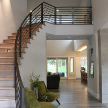 white oak stairs and spindles