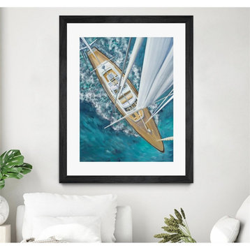 Giant Art 30x40 Sailing Around The World Matted and Framed in Pink