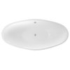 AKDY 72" White Acrylic Freestanding Soaking SPA Bathroom Bathtub Drain Overflow
