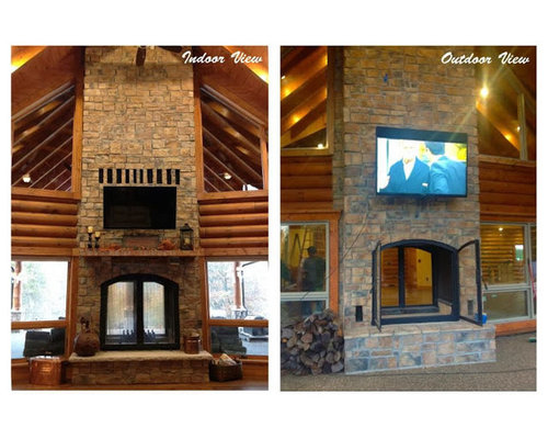 Combine the best of both worlds with an Acucraft wood burning Patent Pending Indoor/Outdoor see-through fireplace. Whether you’re lounging next to your fireplace with family or enjoying an outdoor