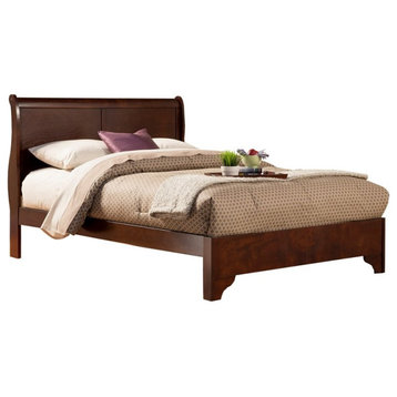 West Haven Full Low Footboard Sleigh Bed, Cappuccino
