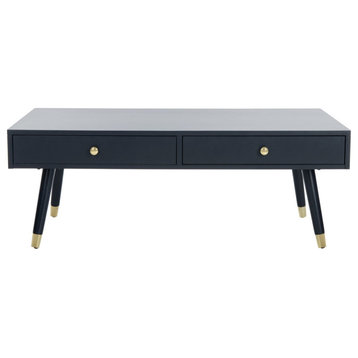 Vincent Gold Cap Coffee Table, Navy/Gold