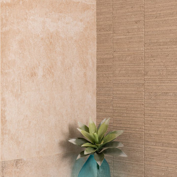 Naturally colored porcelain wall with texture
