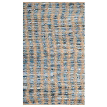 Safavieh Cape Cod Collection CAP352 Rug, Natural/Blue, 4'x6'