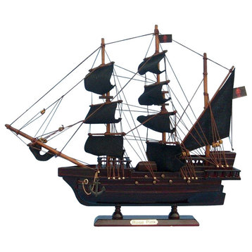 Ed Low's Rose Pink Pirate Ship, Wooden Pirate Ship, 14"