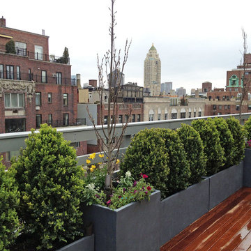 Manhattan Rooftop Terrace: Roof Garden, Deck, Outdoor Dining, Container Plants,
