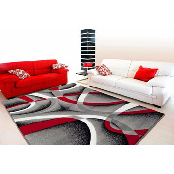 Luxe Weavers Abstract Modern Area Rug, Gray, 7'6"x10'6"