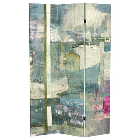 6' Tall Double Sided Mineral Smoke Canvas Room Divider