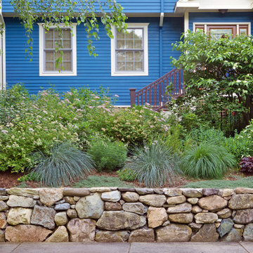 Natural Stone Retaining Wall and Native Plantings