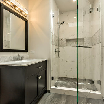 Gray and White Bathroom