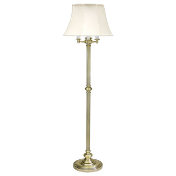 Newport 66" Antique Brass Six-Way Floor Lamp