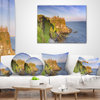 Dunluce Castle in Northern Ireland Seascape Throw Pillow, 18"x18"