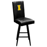 Dreamseat - Iowa Hawkeyes Block I Swivel Bar Stool With Black Vinyl - Perfect for your bar or around a pub table, you can even use it behind low seating to create a stadium feel. The Bar Stool Swivel 2,000 incorporates contemporary styling with durable full 360 degree swivel base, sturdy 18 gauge powder coated steel frame and upholstered vinyl seat. Features designed for commercial or home usage. The patented XZipit system provides endless logo options on the front and back of the chair and allows you to showcase your favorite team or interest. Additional rear logo panel available.Features: