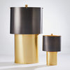 Modern Minimalist Gold Bronze Table Lamp  32" Oval Geometric Mid Century Metal