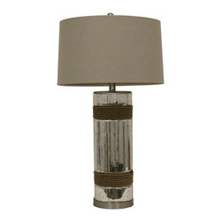 Decor Therapy - Decor Therapy 1-Light Mercury and Rope Table Lamp, Silver - Table Lamps