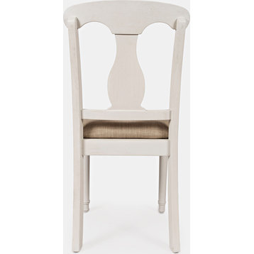 Grafton Farms Desk Chair, Brushed White, Cream Fabric
