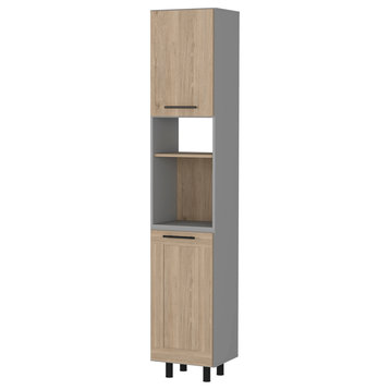 Everly Kitchen Pantry With 6 Shelves, 2-door Cabinet