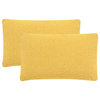 Soleil Solid Pillow, Indoor Outdoor, Set of 2, Sunshine Yellow, 12"x20"