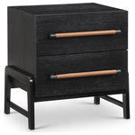 Meridian Furniture - Kaya Bedroom Furniture, Black, Nightstand - Indulge in the allure of the black Kaya Night Stand by Meridian Furniture. Its captivating design, luxurious black finish and vegan leather handles will elevate any space with effortless elegance. Crafted with precision and durability in mind, this stunning piece becomes the focal point of gatherings, fostering moments of connection and warmth. Embrace sophistication and style with the Kaya Night Stand, a testament to exquisite taste and timeless beauty.