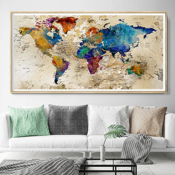 WANDERLUST WALL ART, World Map Print,
