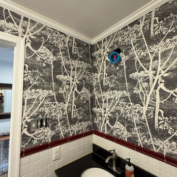 Powder room wallpaper installation Portland, OR