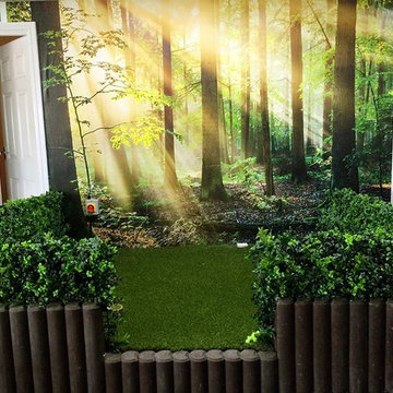 artificial hedge add structure and depth to the artificial grass showroom