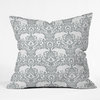 Jacqueline Maldonado Elephant Damask Paloma Throw Pillow, 18"x18"