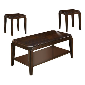 Docila 3-Piece Coffee/End Table Set, Walnut