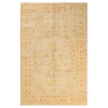 Eclectic, One-of-a-Kind Hand-Knotted Area Rug Ivory, 6'3"x9'6"