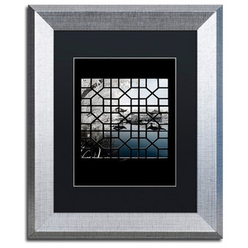 Philippe Hugonnard 'Navy Blue ' Art, Silver Frame, Black Matte, 14"x11"